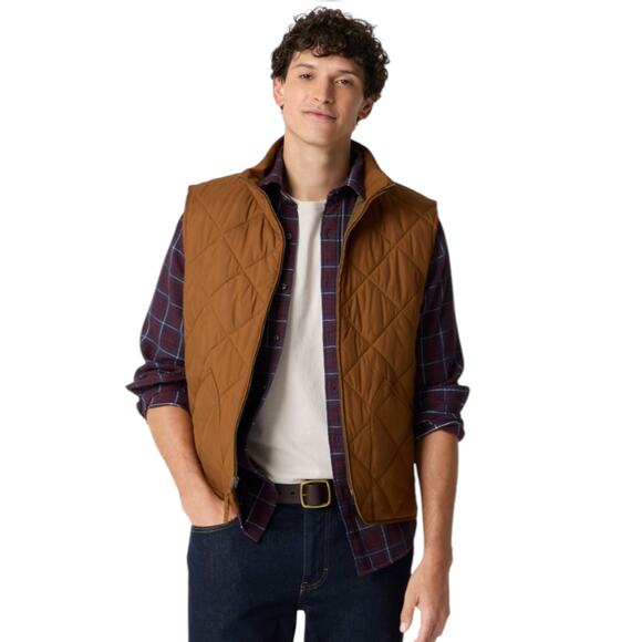 J.Crew Walker Vest Men Size Large Glazed Pecan Recycled Polyester BI930 New